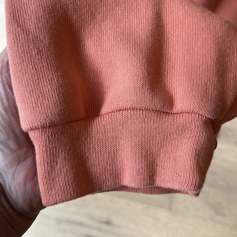 EUC Free People Beach Social Set peach cropped raw edge long sleeve hoodie - Picture 4 of 11